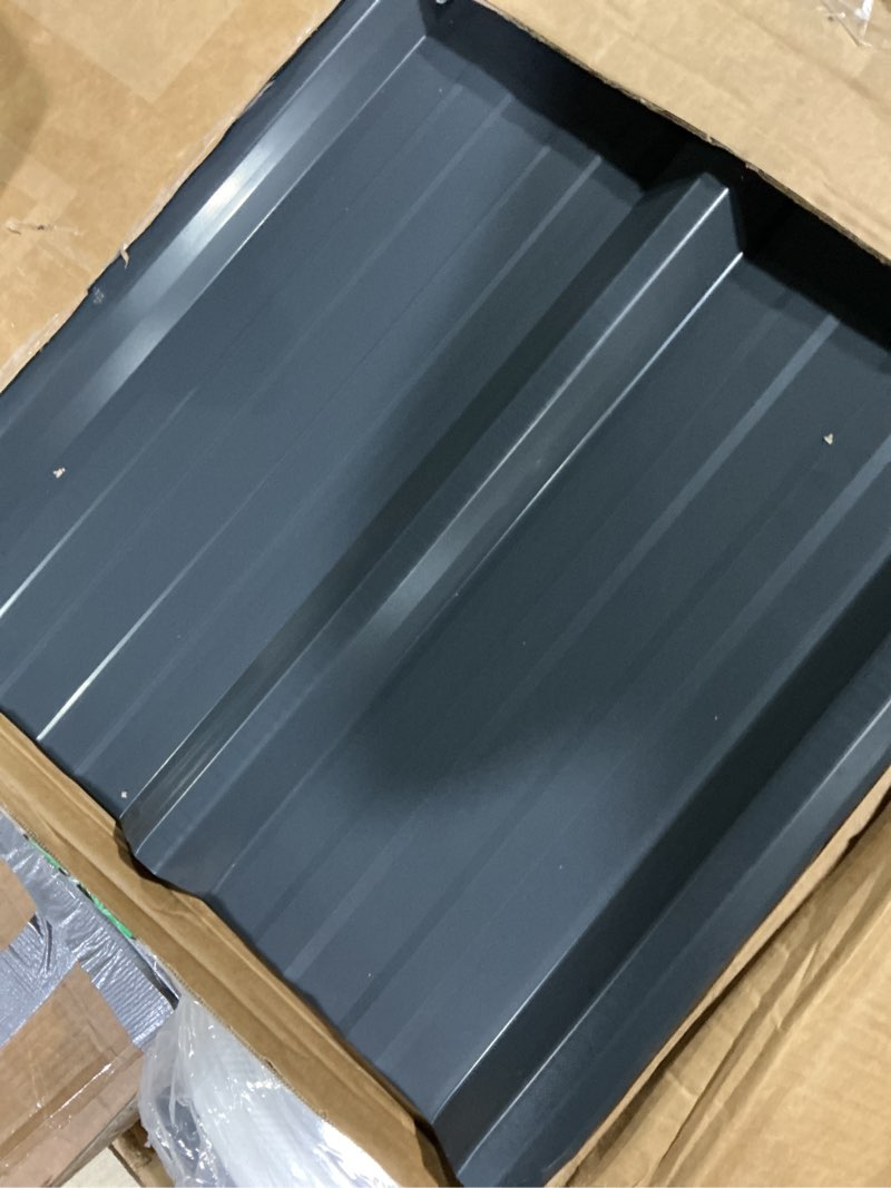Condition photo showing Good Condition for extra-wide coverage metal roof panels (62"x33") corrugated galvanized steel with screws waterproof for warehouse industrial shed garage patio roofing 8 pcs gray 8pcs-l62"w33" gray