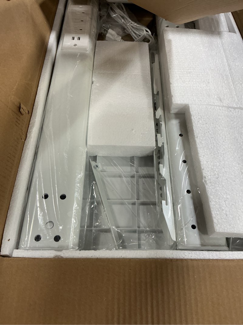 Condition photo showing Good Condition for ax waber mobile tv stand with power outlets&shelf, floor portable tv stand with wheels for 27-65inch lcd led oled flat/curved panel screen, swivel,height adjustable&wood base, rollingtv cart white grain with power outlet+shelf