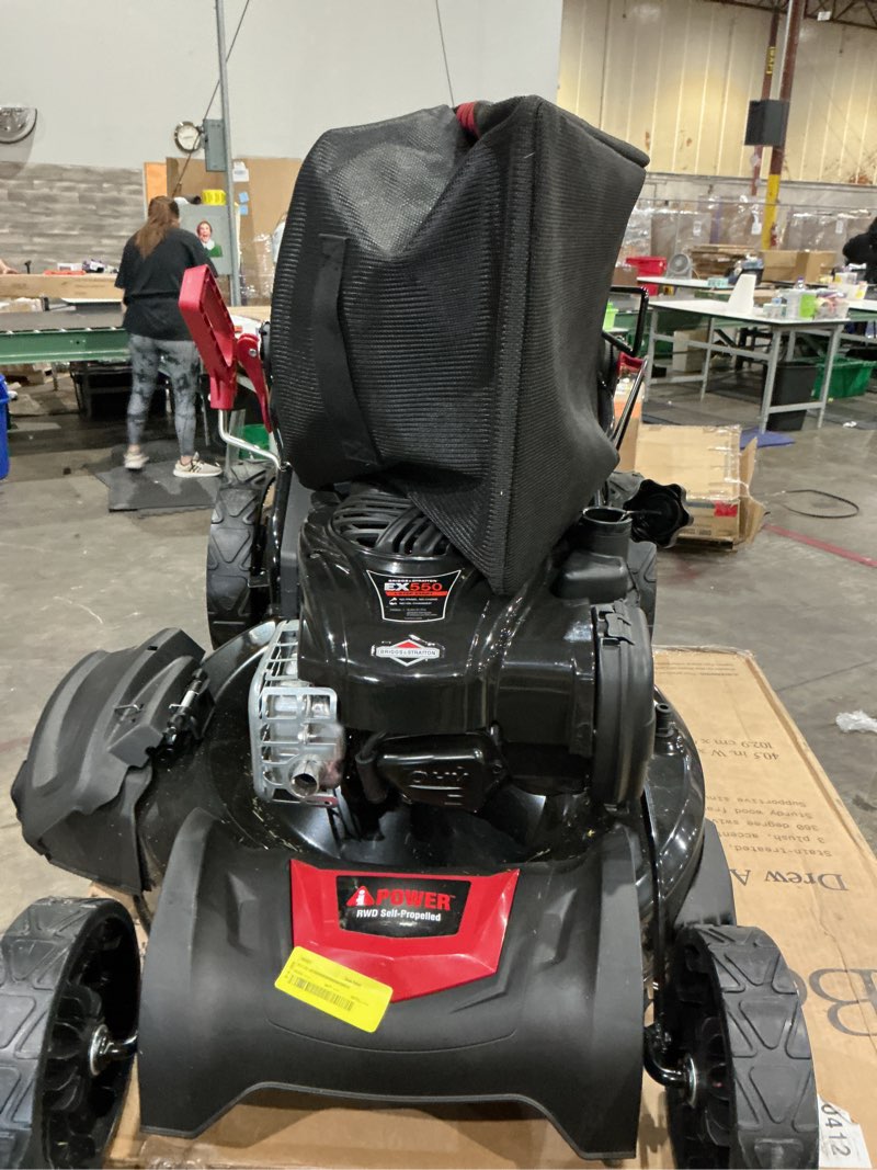 Condition photo showing As Is for powersmart 21" 170cc gas self-propelled lawn mower, with 6-position height adjustment
