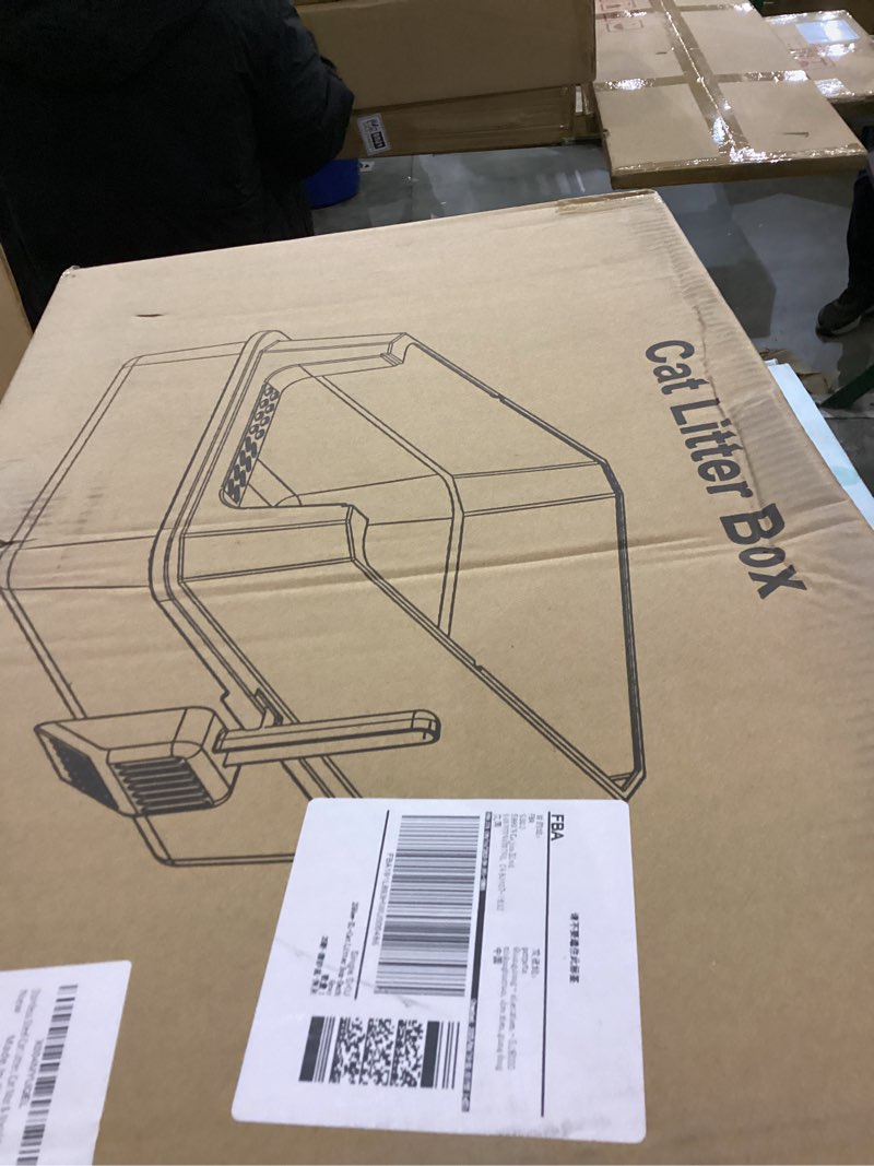 Condition photo showing New/Like New for Stainless Steel Litter Box, Extra Large Litter Boxes for Big Cats, XLarge Metal Cat Litter Box with Lid, Anti-Urine Leakage XL Box with High Sides, Easy Clean, Non-Sticky, Scoop Included Dark Grey XL