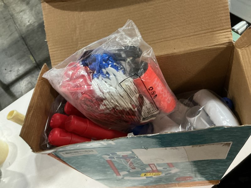 Condition photo showing New/Like New for sloosh pool basketball hoop toys, floating basketball pool game, swimming floats toys with balls pump, summer outdoor water play toy for kids and adults (red blue)