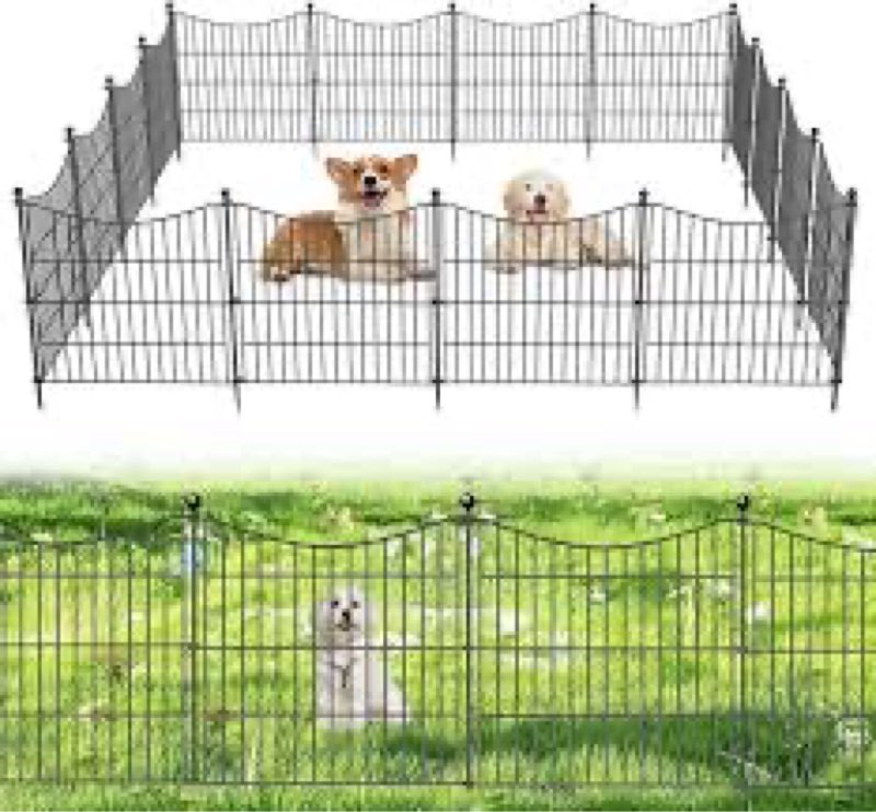 10 Panels No Dig Decorative Garden Fence for Yard, 24 in(H) X 20 ft(L) Animal Barrier Fencing for Ou