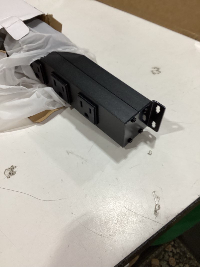 Condition photo showing Good Condition for metal wall mount power strip, mountable power outlet, aluminum alloy mount power socket with switch, 6 ft sjt 3/c 14awg power cord, 15a 125v 1875w (16 outlet) 16 outlets 6 ft