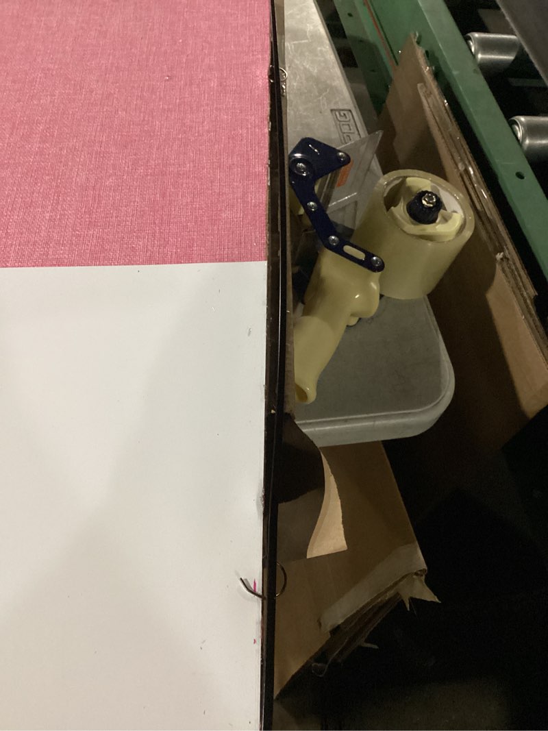 Condition photo showing As Is for ARCOBIS Cork Board White Board Combo, 24"X18" Linen Bulletin Board Whiteboard for Wall, Double-Sided Magnetic Dry Erase Corkboard for Home, Office, School, Pink Pink 24"X18"