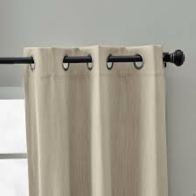 allen + roth 84-in parchment blackout grommet curtain panel pair in the