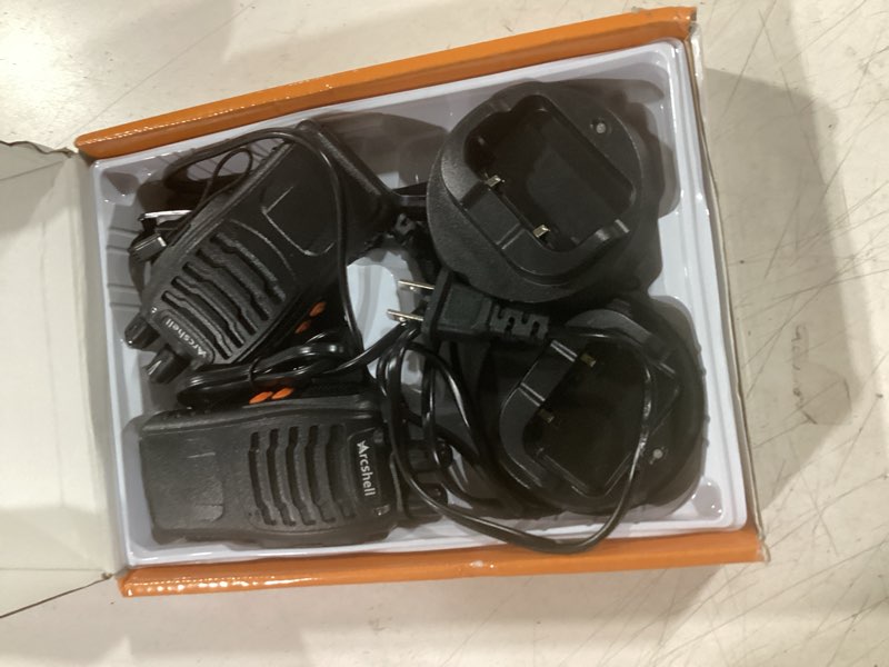 Condition photo showing Good Condition for rechargeable long range two-way radios with earpiece 4 pack arcshell ar-5 walkie talkies li-ion battery and charger included
