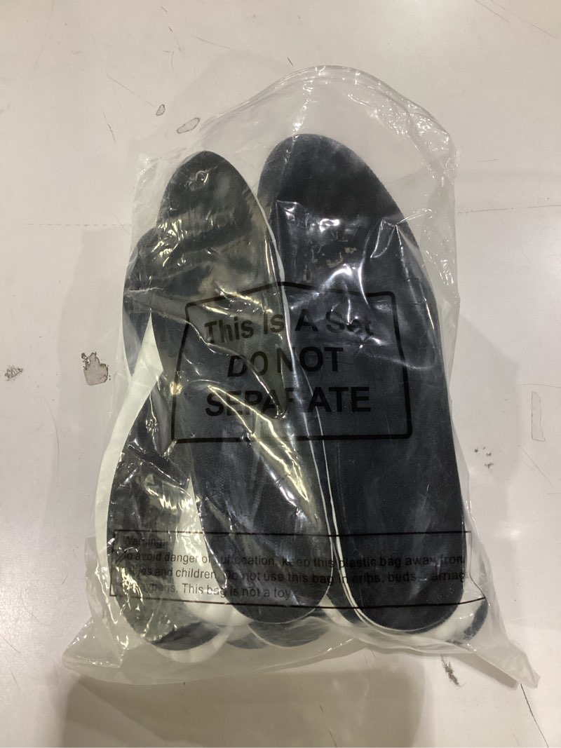 Condition photo showing New/Like New for 8 Pairs 4D Cloud Insoles for Men Women, Soft Memory Foam Cushioning Insoles Breathable Anti-Fatigue Steppers Inserts for Pain Relief, Sports Walking Shoes, Trim to Fit(Men,US 7.5-10.5,Black) Men US 7.5-10.5 Black