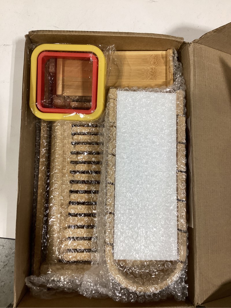 Condition photo showing Good Condition for bread slicer guide for homemade bread 3-in-1 set: sourdough rounds slicer, baguette cutter & sandwich sealer | bread loaf slicing, adjustable bamboo bread cutter with knife & magnetic slot 3-in-1 set (full kit)