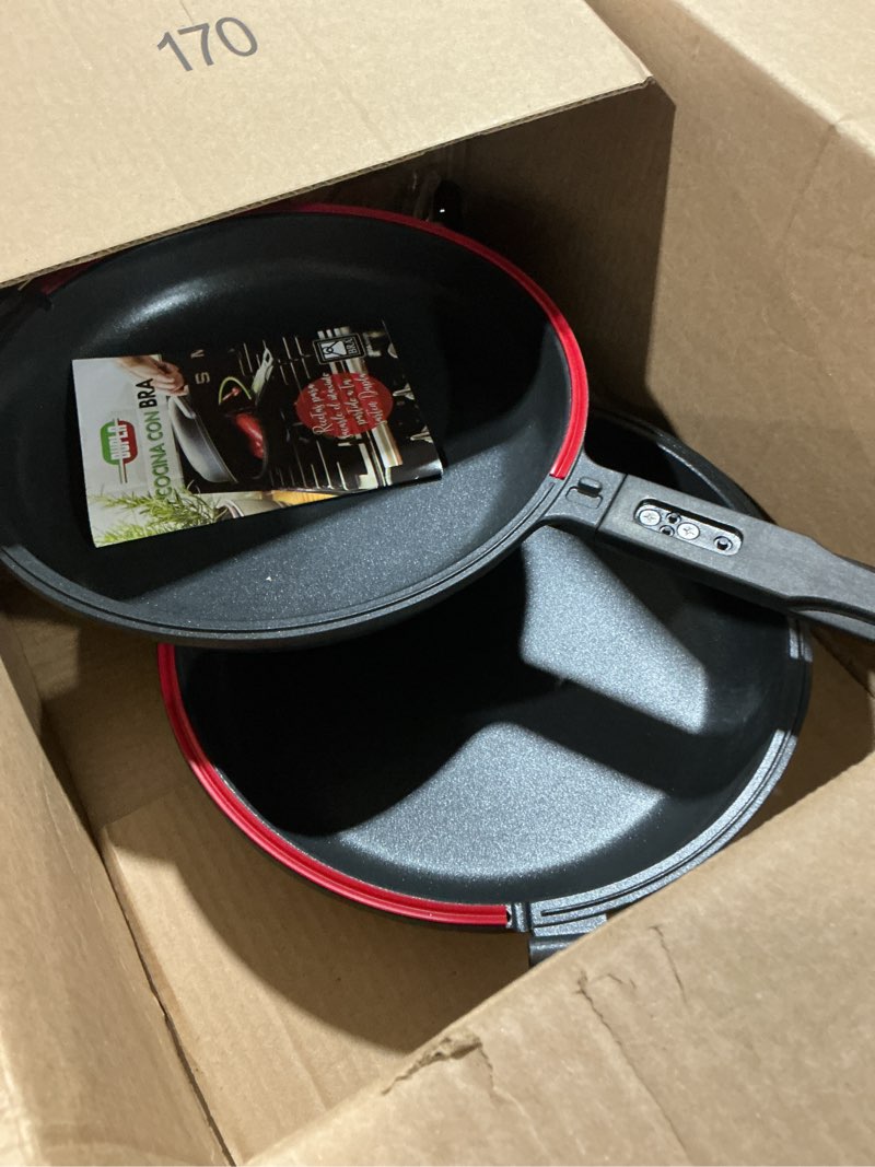 Condition photo showing Good Condition for bra cookware premiere dual skillet | 9.5 inches double frying pan for frittatas & spanish omelets | pfoa free triple nonstick coating | full induction reversible pan | cast aluminum flip skillet