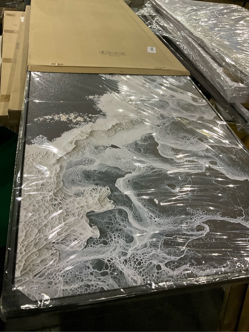 youkuart Wall Art abstract blue waves Canvas Prints for Living Room Bedroom Dining Room Home Office Decor Large Framed Ready to Hang 24\"x48\" 48\"L x 24\"W abstract