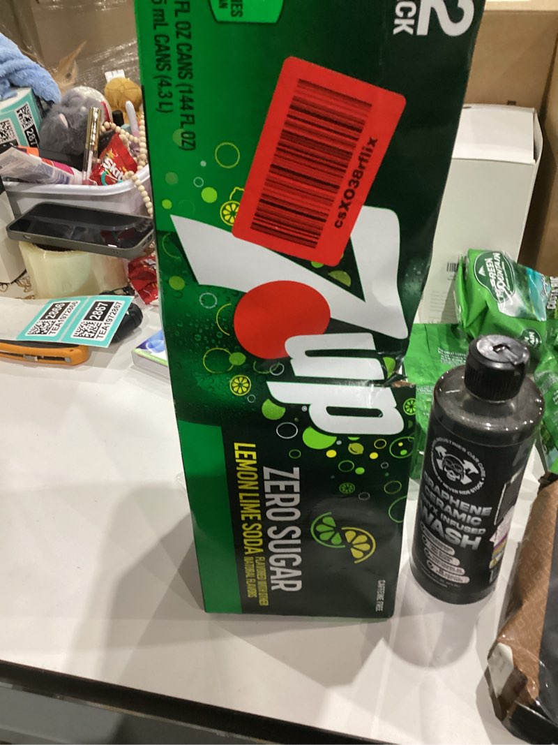 Condition photo showing New/Like New for Zero Sugar 7-Up Soda, 12 Oz., Pack of 12 Zero Sugar Lemon Lime 12 Fl Oz (Pack of 12)