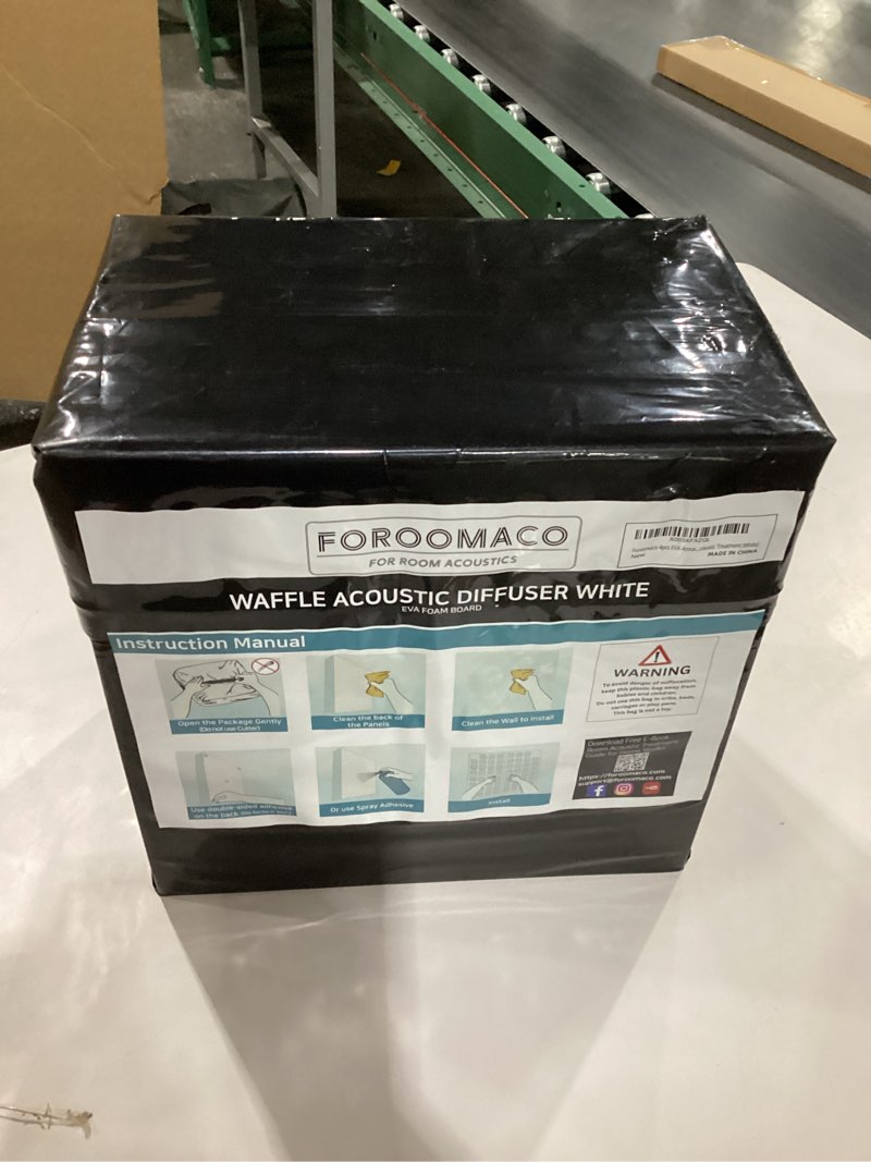 Foroomaco 4pcs EVA Acoustic Diffusers 12"x12"x2" (Total 24"x24"x2"), Waffle Style Sound Diffuser Pan