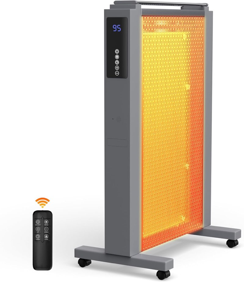 Electric Mica Infrared Space Heater Indoor Use,1500W Large Room Heater with Smar