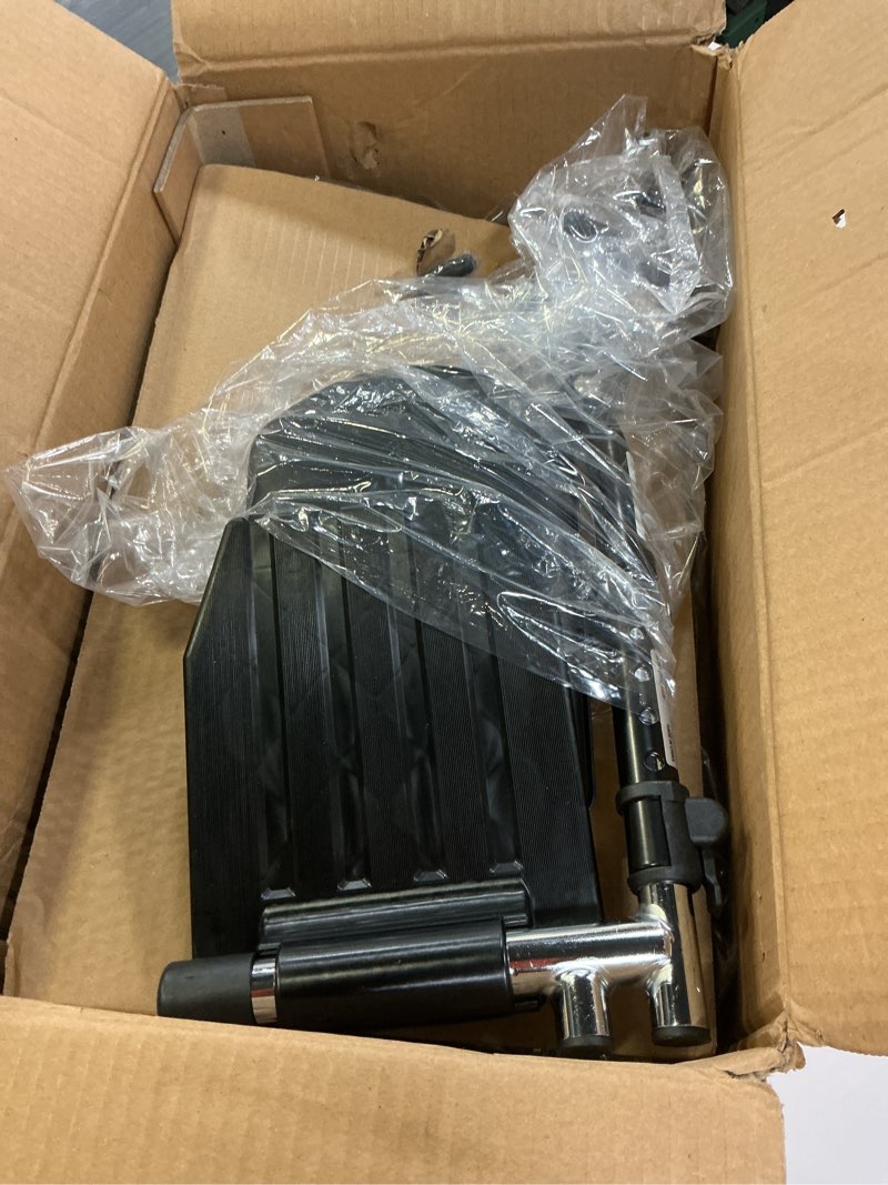 Condition photo showing Good Condition for invacare wheelchair elevating legrest with padded calf pads, footrest with swing away function, adjustable length, tool-free installation, designed for invacare wheelchair padded composite legrests