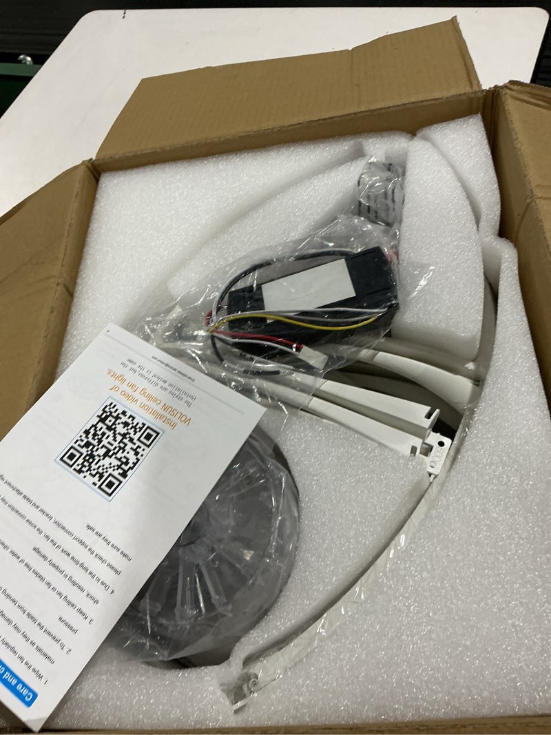 Condition photo showing Good Condition for volisun low profile ceiling fan with lights and remote, 23.6in bladeless ceiling fans with light flush mount, dimmable modern led fan light, white fandelier ceiling fans for bedroom,living room white 23.6 inch