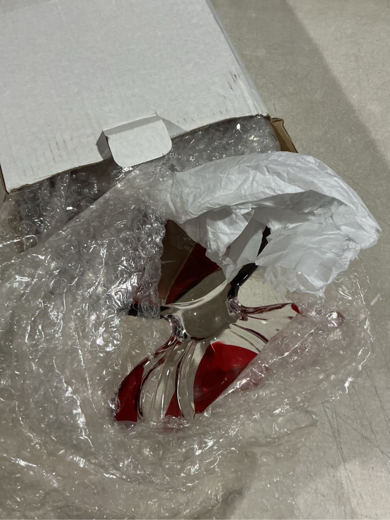 Condition photo showing Good Condition for Christmas Red & Green Set Crystal Glass Candy Platter Dish Serving Dessert Christmas Dinnerware Tray Decorative for Xmas Holiday Party Red+Green