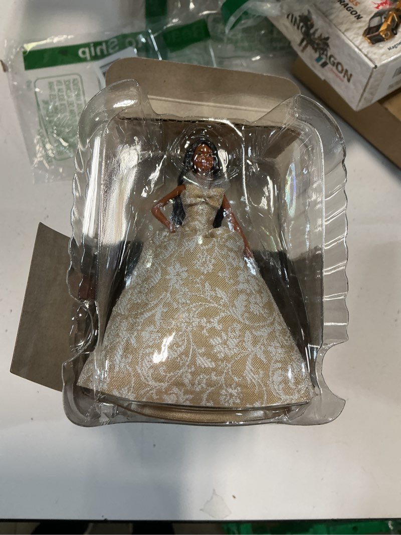 Condition photo showing New/Like New for hallmark keepsake christmas ornament 2025, 2025 black holiday barbie, gifts for barbie fans