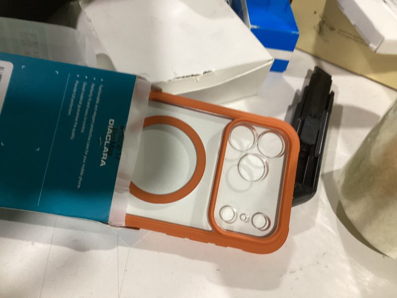 Condition photo showing New/Like New for diaclara magnetic designed for iphone 17 pro max case full body bumper[compatible with magsafe] military drop proof cover with built-in touch sensitive anti-scratch screen protector,orange magnetic orange iphone 17 pro max