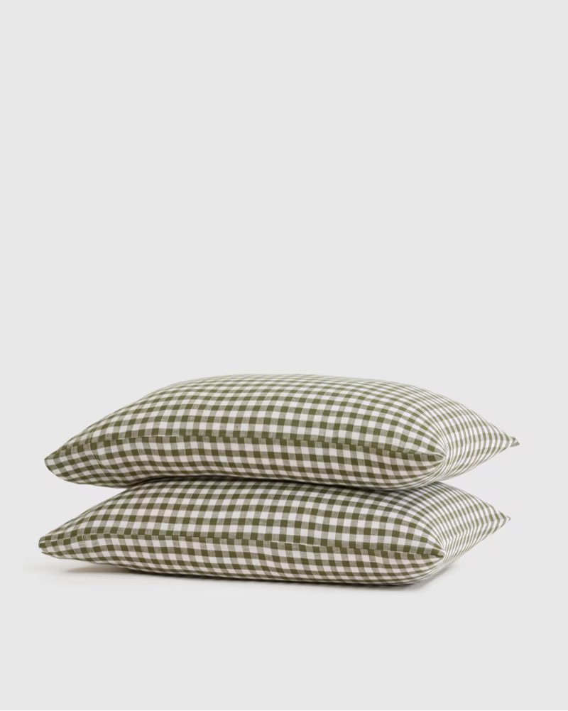 european linen gingham pillowcase set, standard