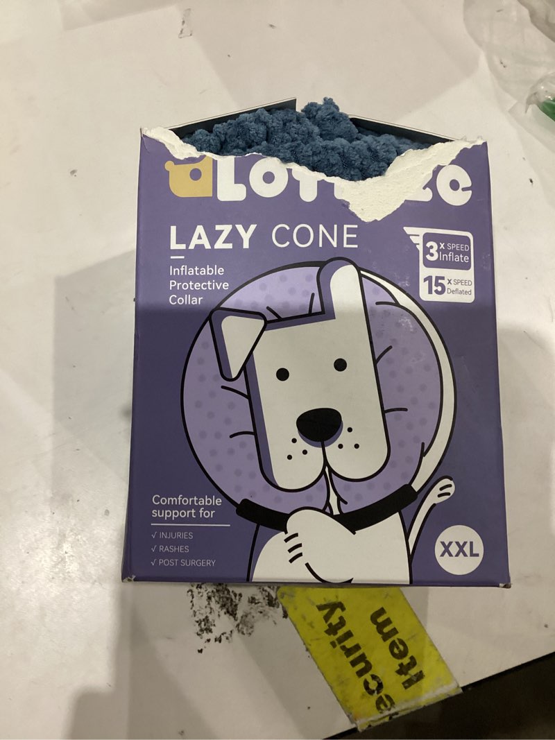 Condition photo showing As Is for inflatable dog cone collar - dog neck donut cone collar alternative after surgery - soft cone for large medium small dogs cats - alternative recovery e collar (blue, xxl) xxl [neck:20"-25"] blue