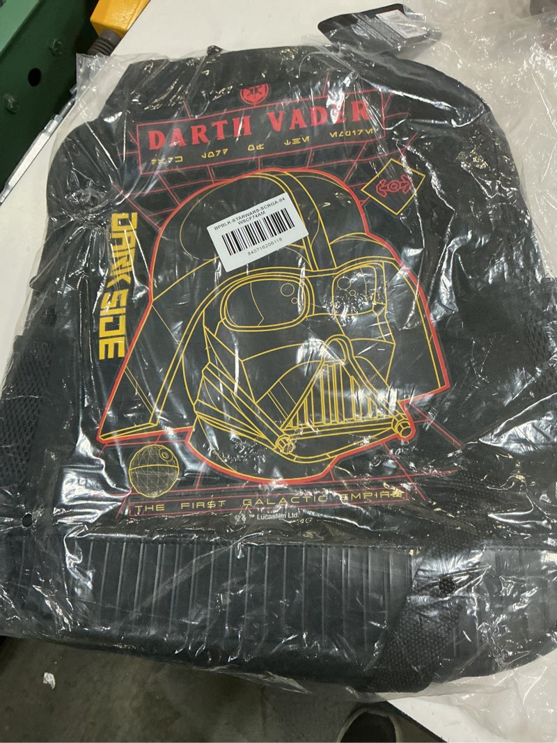 Condition photo showing Good Condition for star wars lucasfilm backpack black darth vader 18 inch air mesh padded bag