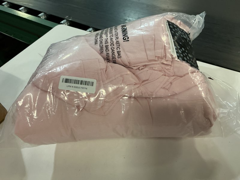Condition photo showing Good Condition for toddler bedding set for girls, 4 piece double ruffles super soft toddler bed set with boho toddler comforter sheet set, fitted sheet, flat sheet and pillowcase, light pink light pink toddler