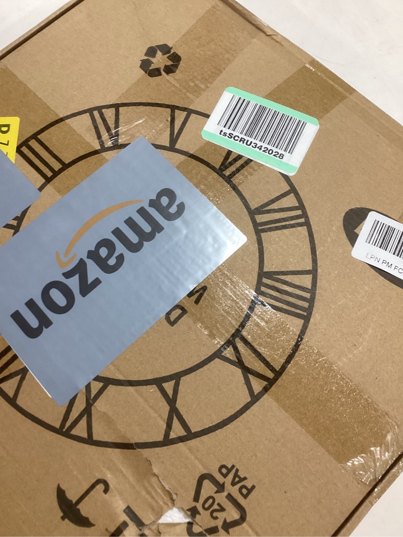 Condition photo showing New/Like New for Large Wall Clock for Living Room Decor, 16 Inch Non Ticking Silent, Battery Operated Modern Vintage Oversized Wall Clock for Bedroom Kitchen 16inch Dark Brown - Arabic Numbers