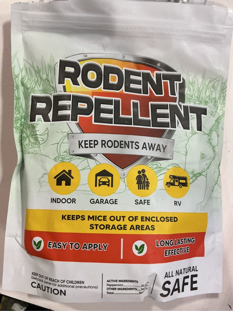 Condition photo showing New/Like New for Rodent Repellent, Mouse Repellent Pouches, Mice Repellent Indoor, Mouse Deterrent Outdoor, Rat Repellent, Extra-Strength Rodent-Repelling Pouch, Peppermint to Keep Mice Away from Garage-10P 1.5 Ounce (Pack of 10)