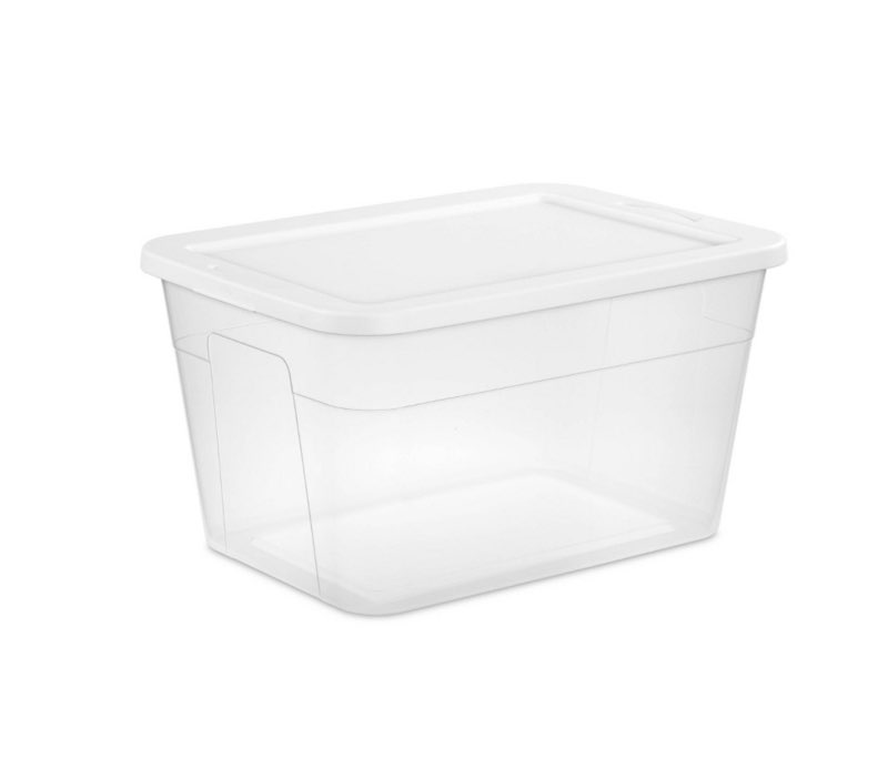 56qt Clear Storage Box with Lid White - Room Essentials™: Plastic, Portable, Stackable, Snap Closure, Utility Storage (5 pack) 