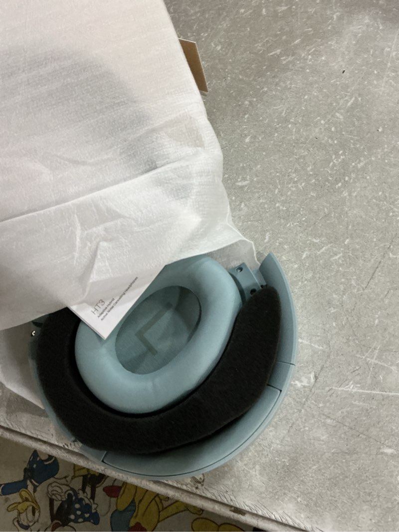 Condition photo showing Good Condition for tozo ht3 hybrid noise cancelling headphones, 90h battery life wireless over ear bluetooth 6.0 foldable headset, ai voice assistant with 5 mics, connect 2 devices and hi-res sound, 32 eq audio presets titanium blue headphones only