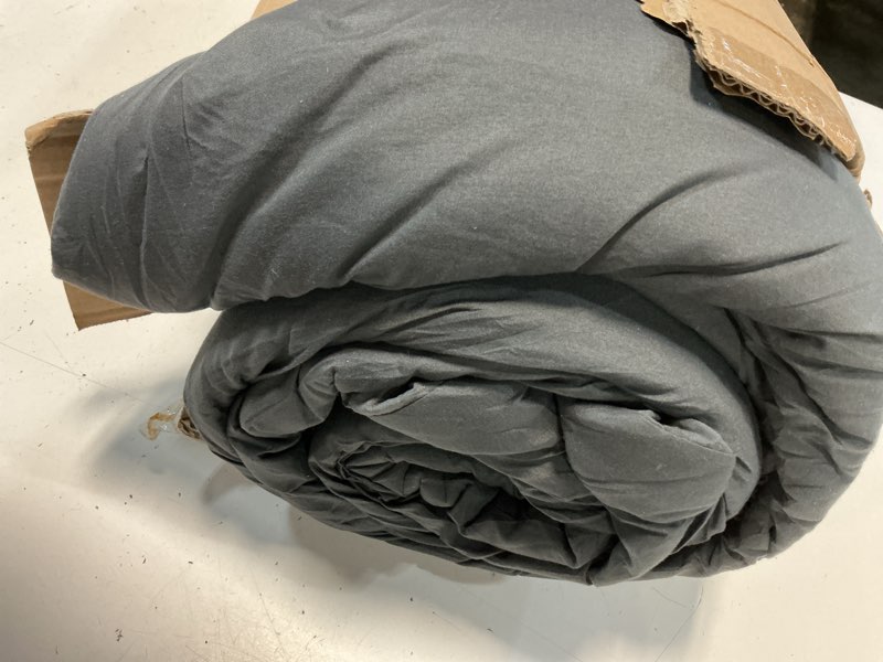 Condition photo showing Good Condition for hymokege full size comforter sets seersucker 7 pieces, all season luxury bed in a bag for bedroom, bedding set with comforters, sheets, pillowcases & shams, dark grey full(82"x86") dark grey