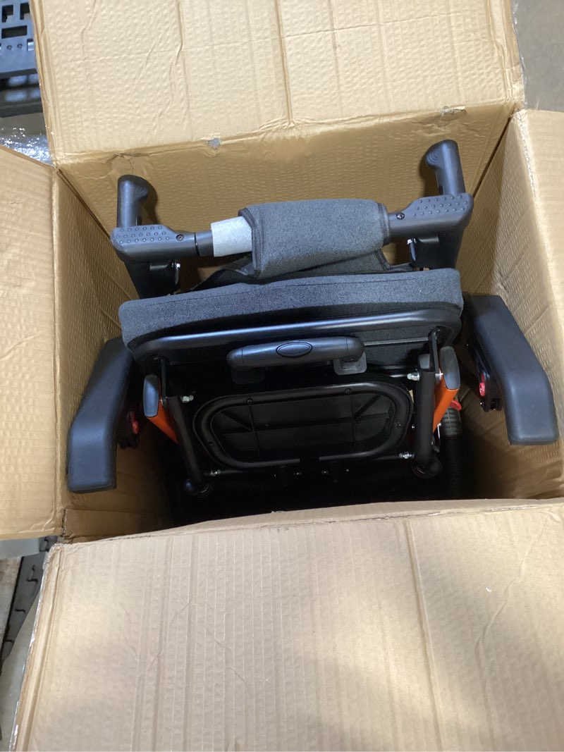 Condition photo showing Good Condition for 2026 super lightweight transport wheelchair, adjustable backrest, travel wheelchair with 2 storage bags, foldable wheelchairs with telescopic handle,backpacks,travel bags, inflatable seat cushions c2