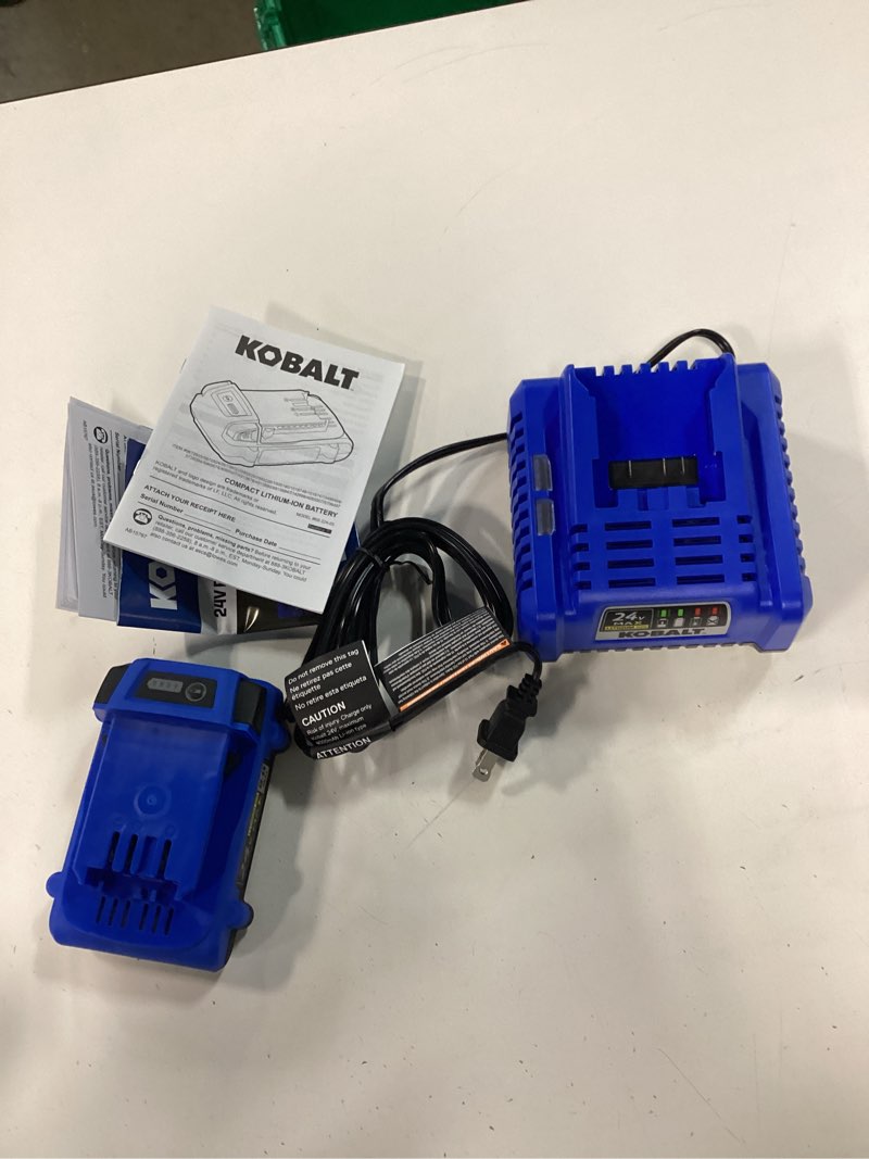 Condition photo showing New/Like New for kobalt 24 -volt 1 -pack lithium-ion ( 2 ah battery and charger )