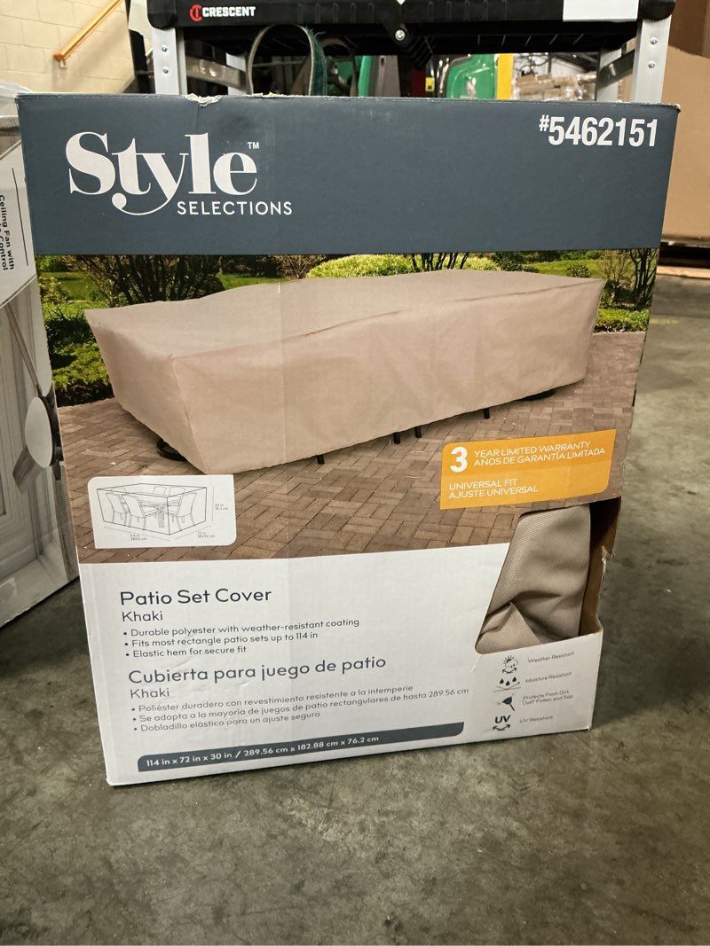 Condition photo showing Good Condition for style selections outdoor tan polyester dining set patio furniture cover