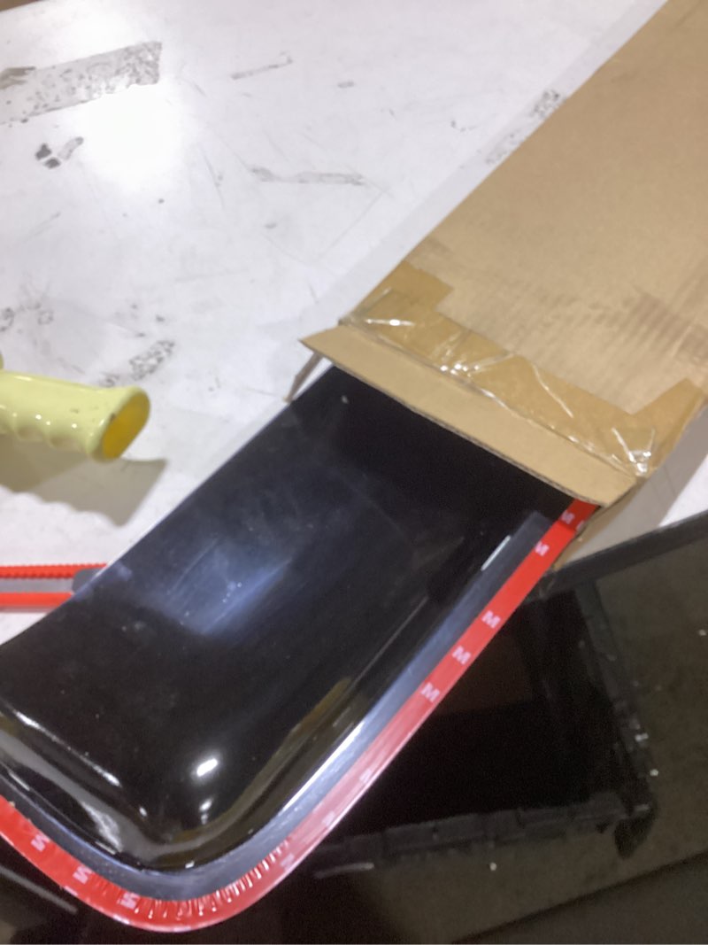 Condition photo showing As Is for 37.8" 980mm sunroof wind deflector, tape-on sunroof rain guards, universal fit tinted moonroof vent visor car accessories