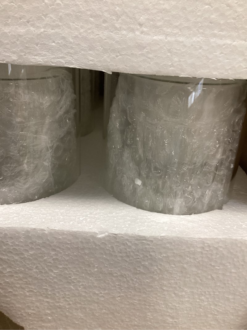Condition photo showing New/Like New for 24 Pack Thick Glass Cylinder Vases 4,6,9,12 Inch Tall Clear Flower Vase Hurricane Floating Candle Holder for Table Centerpiece Wedding Home Decor 24 Pack (4,6,9,12 Inch )