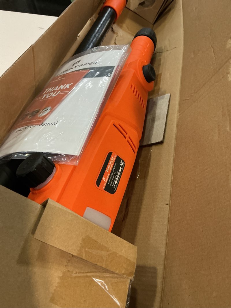Condition photo showing Good Condition for electric pole saw for tree trimming 8-inch corded telescoping power pole saw adjustable head pole chainsaw for tree trimming courtyard household orange