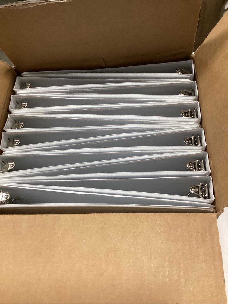 Condition photo showing Good Condition for Cardinal Economy 3 Ring Binders, Binders for School and Office, Durable 1/2 inch Round Rings, Holds 125 Sheets, ClearVue Presentation View, Non-Stick, White, Carton of 12 (90601) White 0.5 Inch Binders