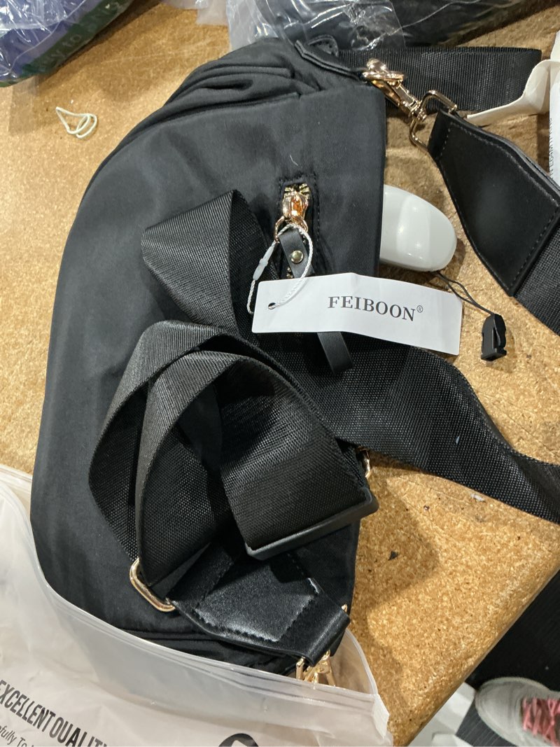 Condition photo showing Good Condition for feiboon spacious nylon crossbody bag bum bag handbags wallets purses trendy shoulder bag for women black