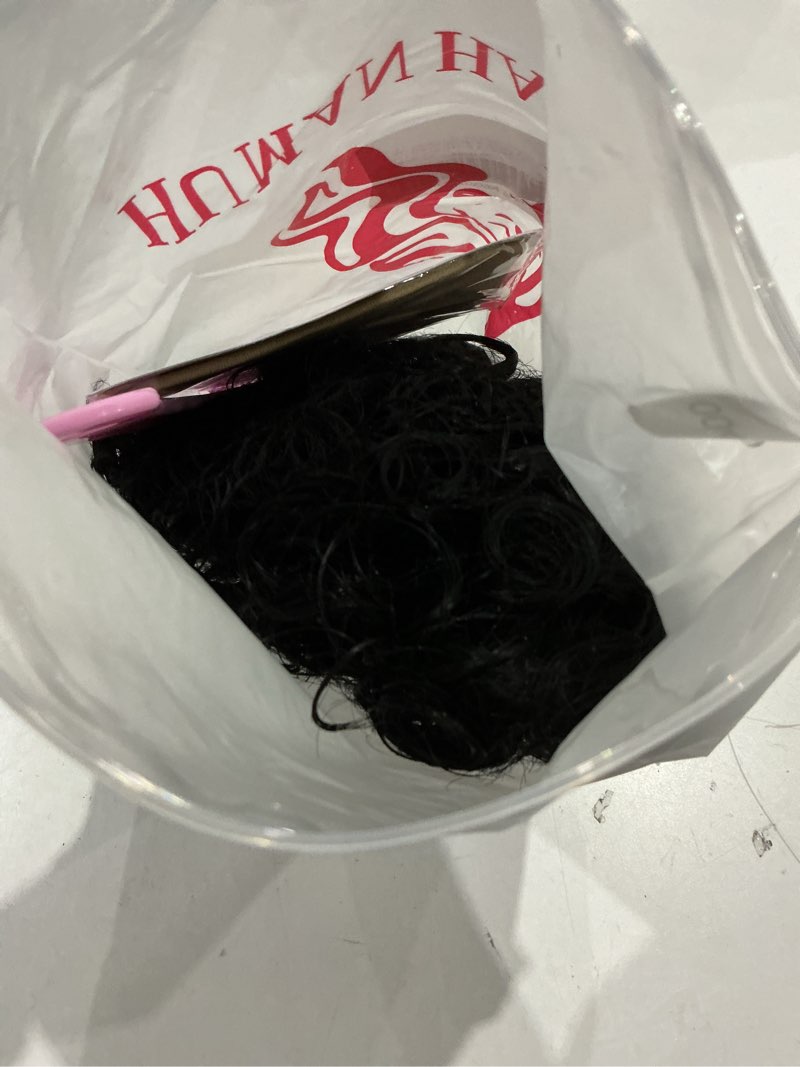 Condition photo showing Good Condition for short curly pixie cut wigs with bangs human hair for black women non lace full machine made rose net cap human hair pixie wig brazilian virgin glueless bob wig human hair short layered wigs for women 2#