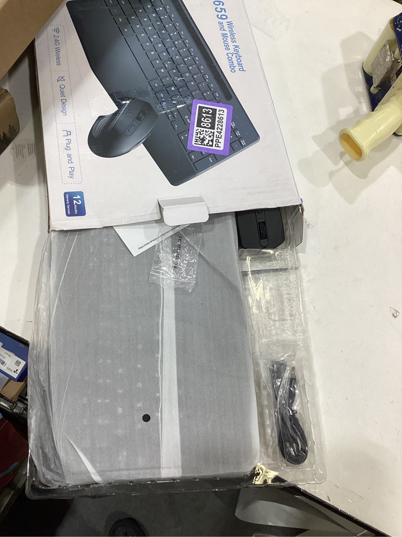 Condition photo showing Good Condition for Wireless Keyboard and Mouse Combo, Ergonomic Keyboard with Wrist Rest, Phone Holder, Sleep Mode, 2.4G Lag-Free Rechargeable Silent Cordless Keyboard Mouse Set for Windows, Mac, Laptop, PC (Black)