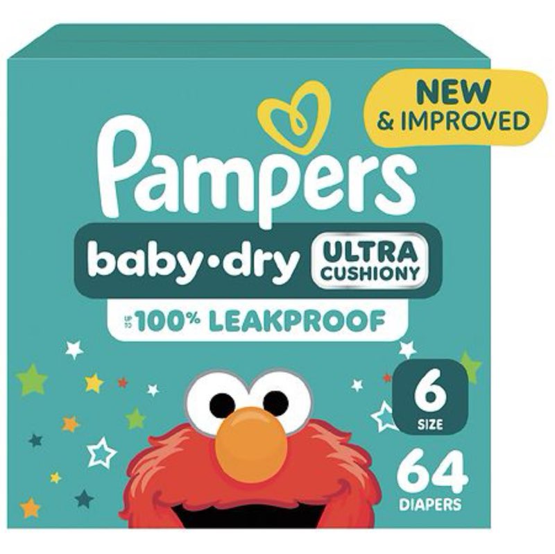 pampers baby dry diapers super pack - size 6 - 64ct