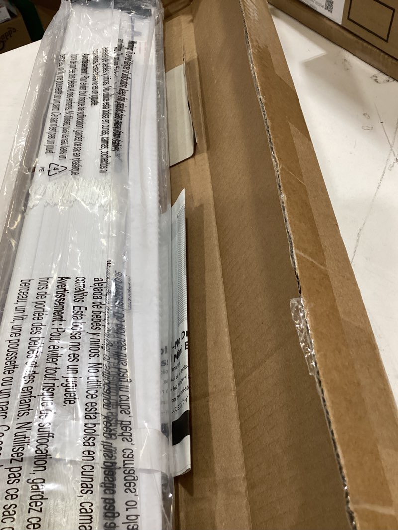 Condition photo showing Good Condition for unishades no drill blinds for windows 1" vinyl l-shaped slats cordless mini blinds for home, for window size 28" w × 64" h white white 28" w × 64" h