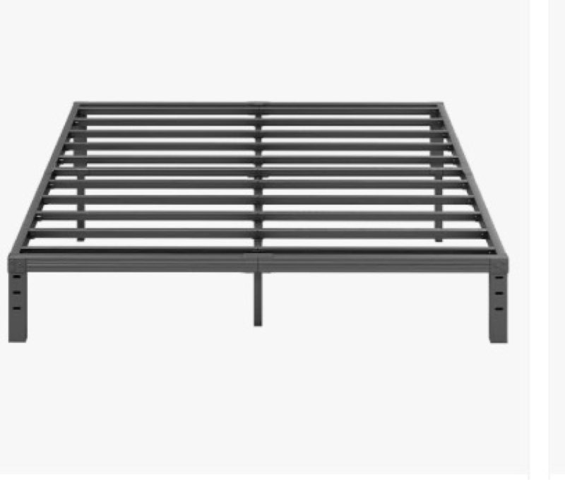 ziyoo 12 inch king size metal platform bed frame with heavy-duty steel slat support, no box spring n