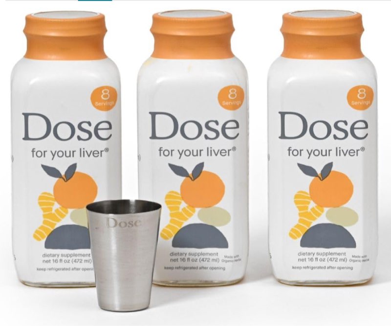 DOSE Liver Support Supplement Shot | Cleanses Promotes & Ensures Optimal Liver Function | Non GMO, Vegan, Gluten Free, Kosher Pareve, Zero Sugar & Zero Calorie | 16oz Bottle – 6 Pack (6 Weeks Supply) (( BBD:01/20/27 