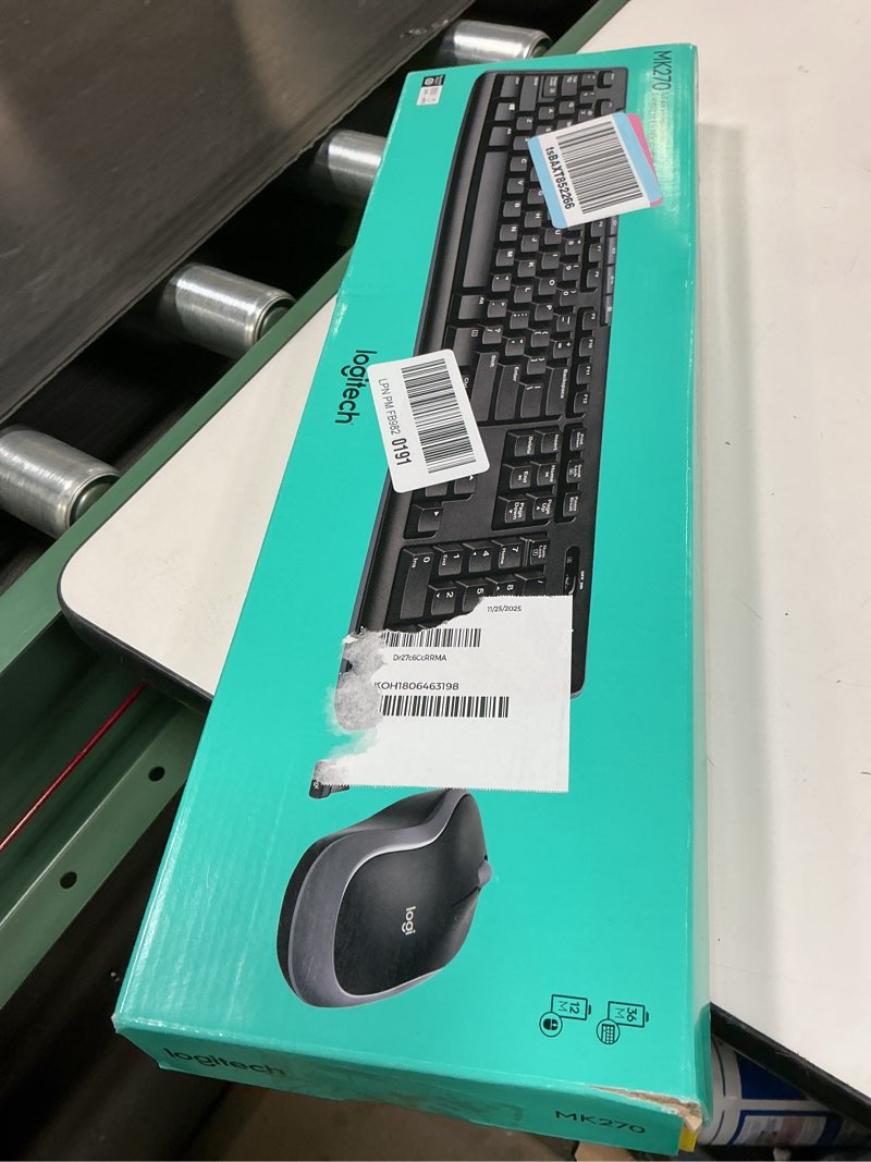 Condition photo showing New/Like New for Logitech MK270 Wireless Keyboard and Mouse Combo for Windows, 2.4 GHz, 8 Multimedia Keys, PC, Laptop, Wireless Keyboard Compact Mouse Combo - Black Black 1 Pack Combo