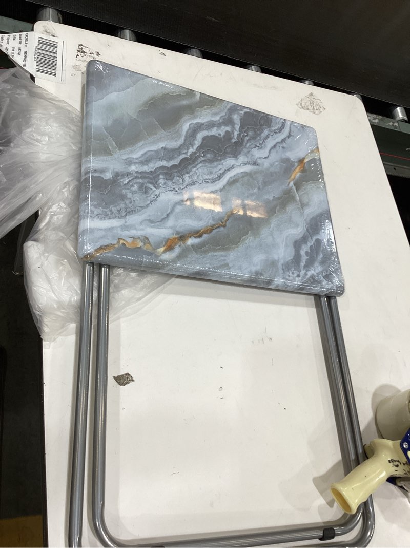 Condition photo showing As Is for Garden 4 you Portable Folding TV Tray Dinner Snack Trays Table Portable Foldable Table Small Sofa Bedside Tables with Light Weight, 15 x 18.9 x 26 in(Smoky Grey,1PC) 1pc Smoky Grey