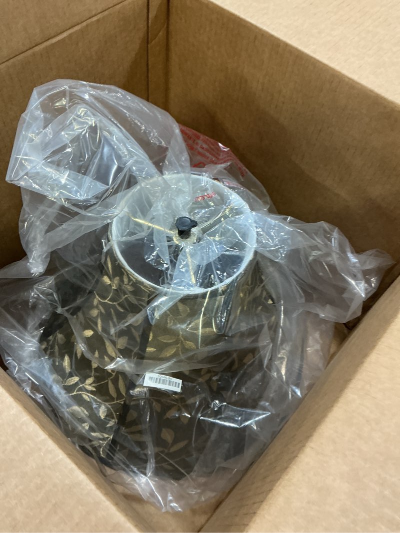 Condition photo showing Good Condition for Aspen Creative 30046A Transitional Bell Shape Spider Construction Lamp Shade in Moss Brown, 16" wide (6" x 16" x 12")