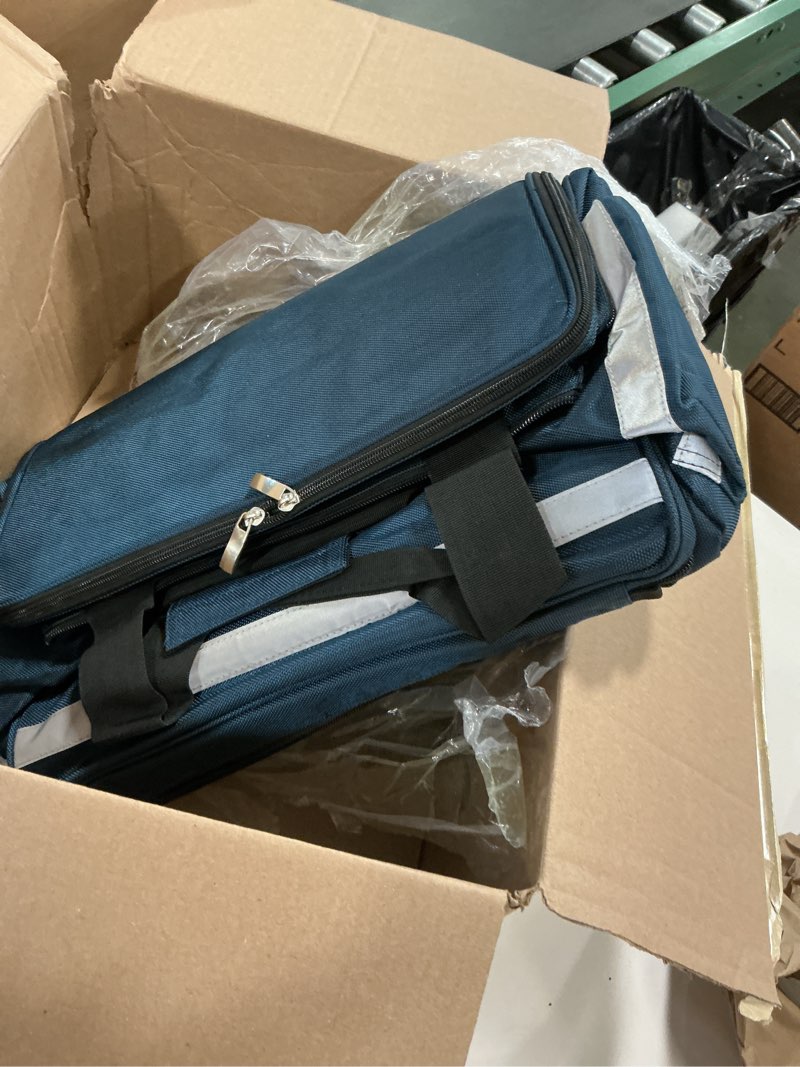 Condition photo showing As Is for Medical Bag Empty First Aid Bag Emergency Responder Bag Professional First Aid Kits Storage with Inner Dividers and No-Scratch Bottom,Trauma Bag for Home Health Blue 21.65" x 17.72"x 11.81"