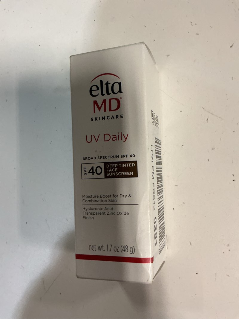 Condition photo showing New/Like New for ((Exp/08/2026))EltaMD UV Daily SPF 40 Tinted Face Sunscreen Moisturizer, Tinted Moisturizer for Face with SPF, Great for Dry, Combination, and Normal Skin 40 Sun Protection Factor (SPF) Deep Tinted (Deeper Skin Tones) 1.7 Ounce